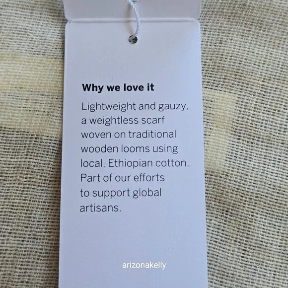 NWT Eileen Fisher Handloomed Ethiopian Artisan Cotton Scarf - Picture 10 of 16